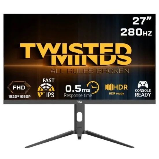 Twisted Minds 27'' Fhd Fast Ips, 180Hz, 0.5Ms, Hdr Gaming Monitor - Black